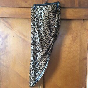 Leopard Print Asymmetrical Skirt